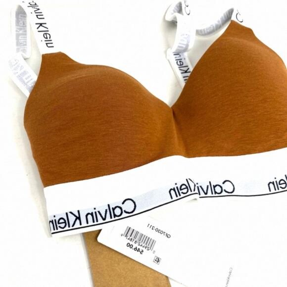 Calvin Klein Modern Cotton Naturals Lightly Brown Lined QF7030-211 Bralette - Picture 3 of 4